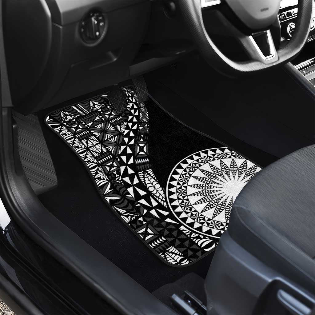 Black Tongan Ngatu Fonulei Pattern Car Mats LT9 - Polynesian Pride
