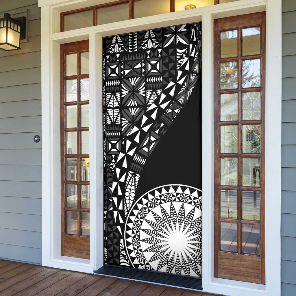 Black Tongan Ngatu Fonulei Pattern Door Cover LT9 - Polynesian Pride