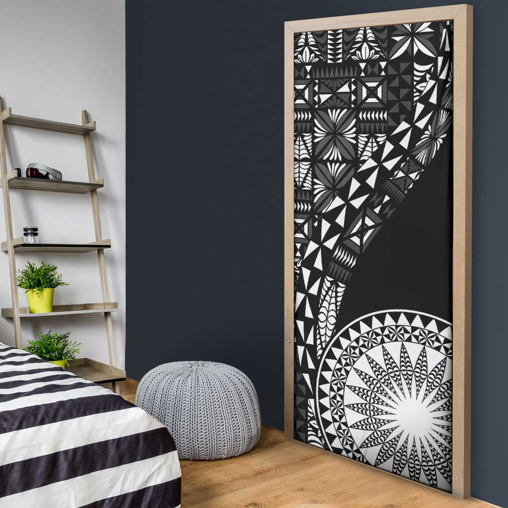 Black Tongan Ngatu Fonulei Pattern Door Cover LT9 - Polynesian Pride