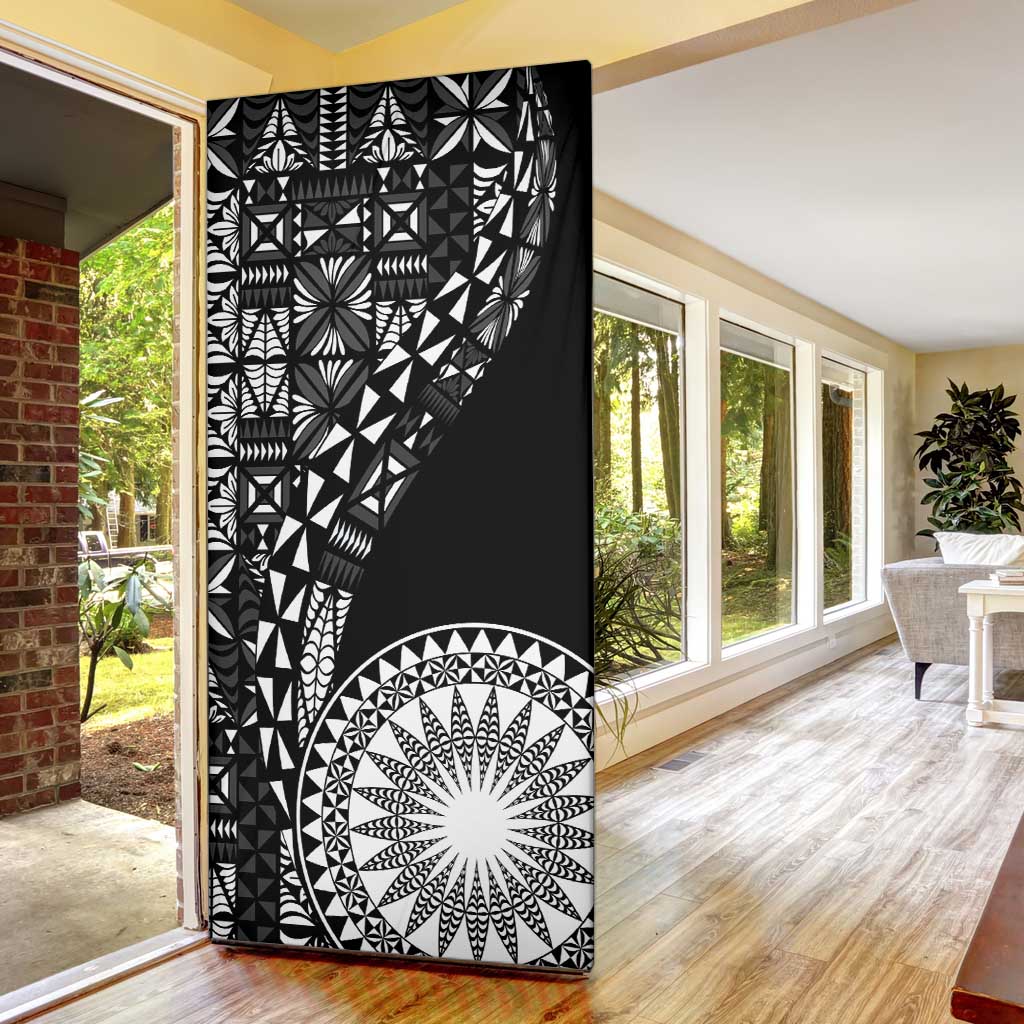 Black Tongan Ngatu Fonulei Pattern Door Cover LT9 - Polynesian Pride