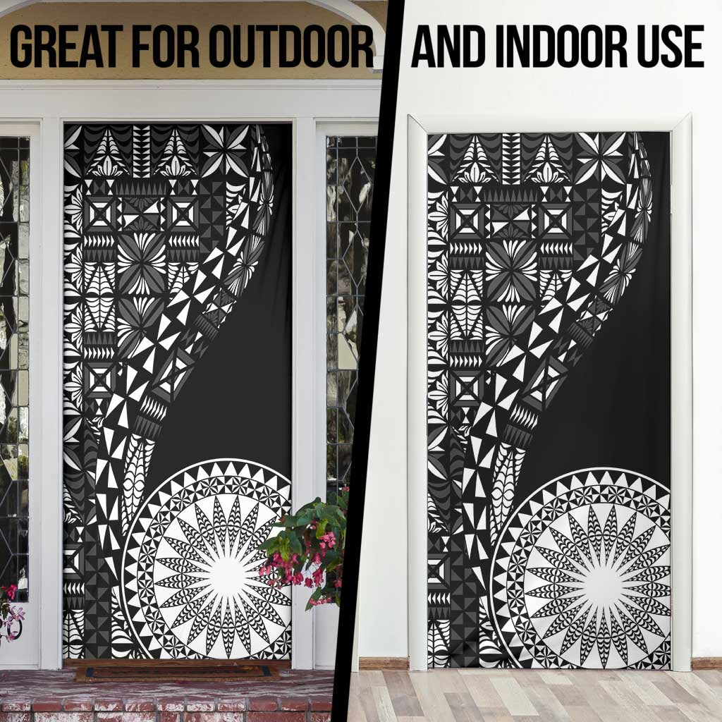Black Tongan Ngatu Fonulei Pattern Door Cover LT9 - Polynesian Pride