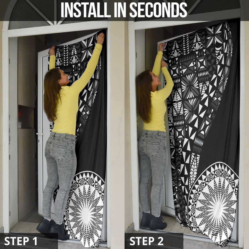 Black Tongan Ngatu Fonulei Pattern Door Cover LT9 - Polynesian Pride