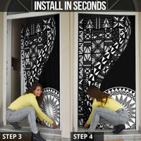 Black Tongan Ngatu Fonulei Pattern Door Cover LT9 - Polynesian Pride