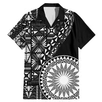 Black Tongan Ngatu Fonulei Pattern Family Matching Mermaid Dress and Hawaiian Shirt