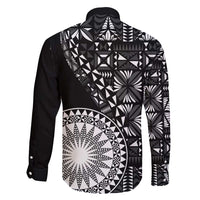 Black Tongan Ngatu Fonulei Pattern Family Matching Mermaid Dress and Hawaiian Shirt