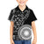 Black Tongan Ngatu Fonulei Pattern Family Matching Off The Shoulder Long Sleeve Dress and Hawaiian Shirt
