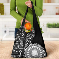 Black Tongan Ngatu Fonulei Pattern Grocery Bag LT9 - Polynesian Pride