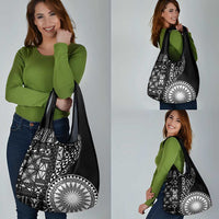 Black Tongan Ngatu Fonulei Pattern Grocery Bag LT9 - Polynesian Pride