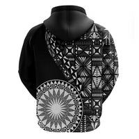 Black Tongan Ngatu Fonulei Pattern Hoodie