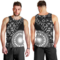 Black Tongan Ngatu Fonulei Pattern Men Tank Top LT9 - Polynesian Pride