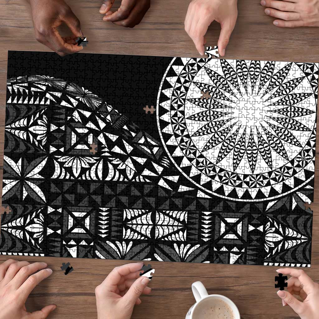 Black Tongan Ngatu Fonulei Pattern Puzzle LT9 - Polynesian Pride