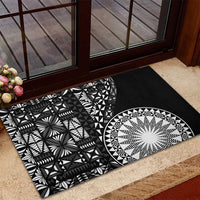 Black Tongan Ngatu Fonulei Pattern Rubber Doormat LT9 - Polynesian Pride