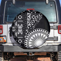Black Tongan Ngatu Fonulei Pattern Spare Tire Cover LT9 Black - Polynesian Pride