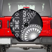 Black Tongan Ngatu Fonulei Pattern Spare Tire Cover LT9 - Polynesian Pride