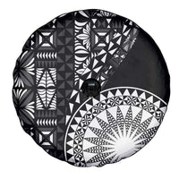 Black Tongan Ngatu Fonulei Pattern Spare Tire Cover LT9 - Polynesian Pride