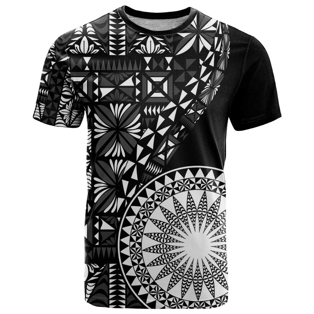 Black Tongan Ngatu Fonulei Pattern T Shirt