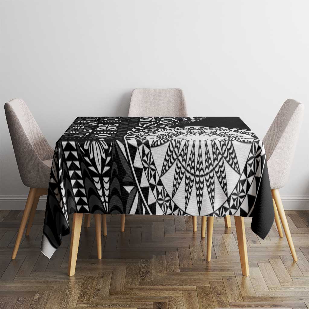 Black Tongan Ngatu Fonulei Pattern Tablecloth LT9 - Polynesian Pride