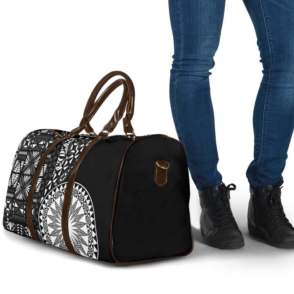 Black Tongan Ngatu Fonulei Pattern Travel Bag - Polynesian Pride