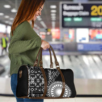 Black Tongan Ngatu Fonulei Pattern Travel Bag - Polynesian Pride