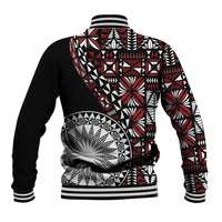 Red Tongan Ngatu Fonulei Pattern Baseball Jacket LT9 - Polynesian Pride