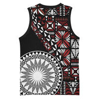 Red Tongan Ngatu Fonulei Pattern Basketball Jersey LT9 - Polynesian Pride