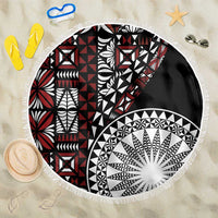 Red Tongan Ngatu Fonulei Pattern Beach Blanket LT9 One Size 150cm Red - Polynesian Pride