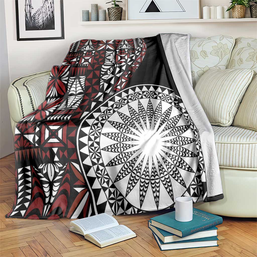 Red Tongan Ngatu Fonulei Pattern Blanket LT9 Red - Polynesian Pride
