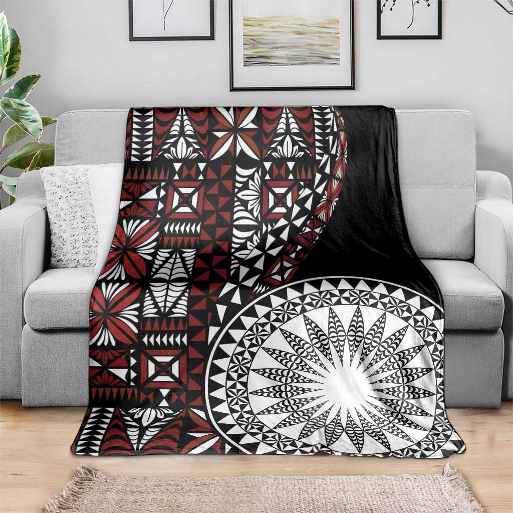 Red Tongan Ngatu Fonulei Pattern Blanket LT9 - Polynesian Pride
