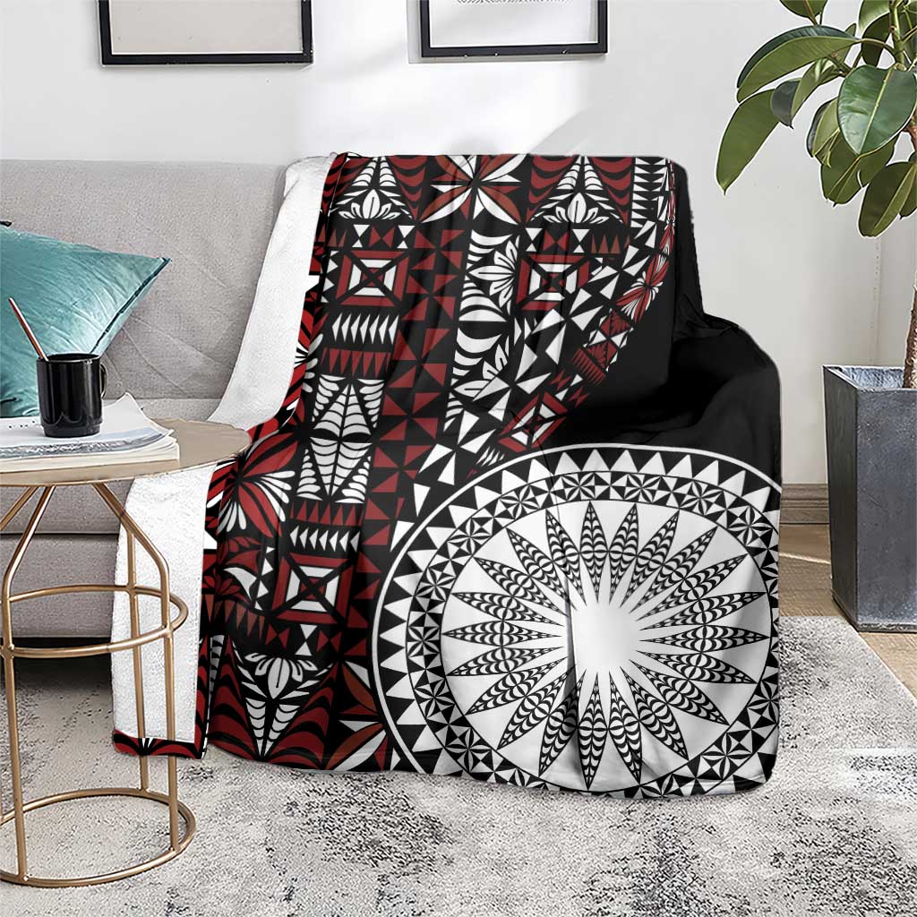 Red Tongan Ngatu Fonulei Pattern Blanket LT9 - Polynesian Pride