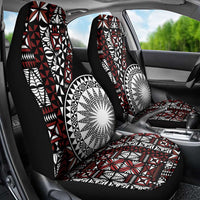 Red Tongan Ngatu Fonulei Pattern Car Seat Cover
