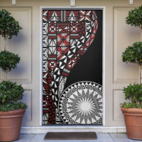 Red Tongan Ngatu Fonulei Pattern Door Cover LT9 Red - Polynesian Pride