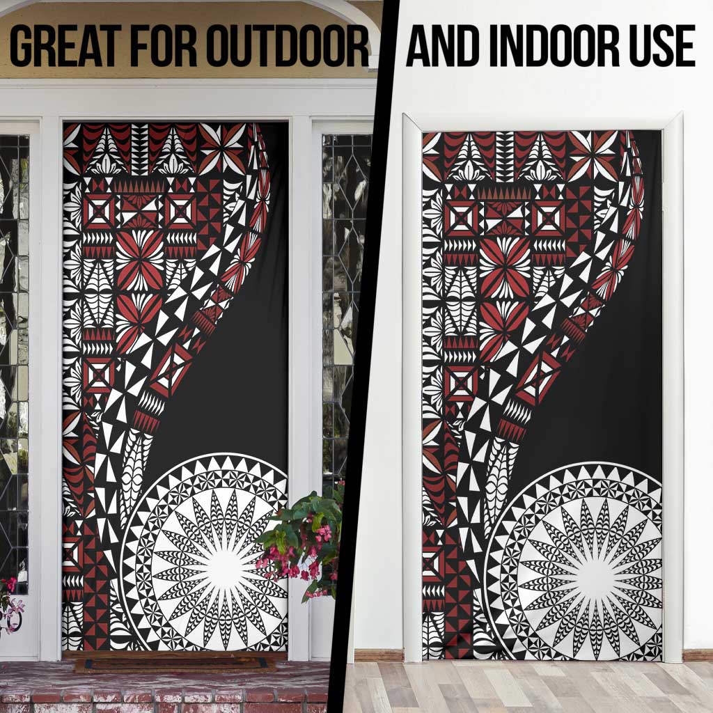 Red Tongan Ngatu Fonulei Pattern Door Cover LT9 - Polynesian Pride