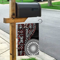 Red Tongan Ngatu Fonulei Pattern Garden Flag