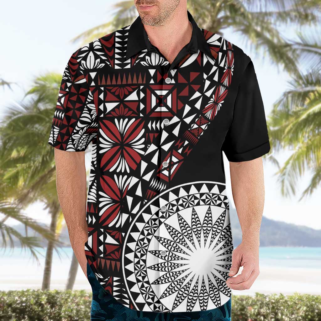 Red Tongan Ngatu Fonulei Pattern Hawaiian Shirt LT9 - Polynesian Pride