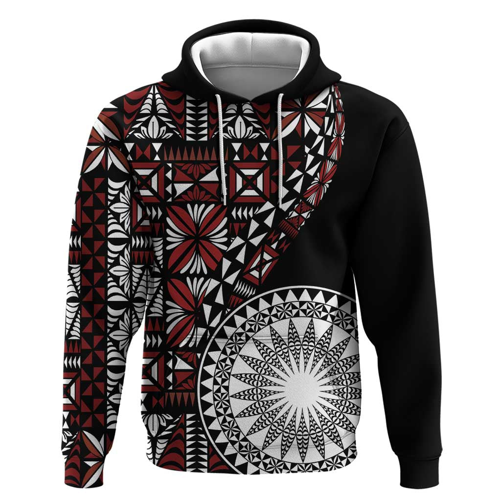 Red Tongan Ngatu Fonulei Pattern Hoodie