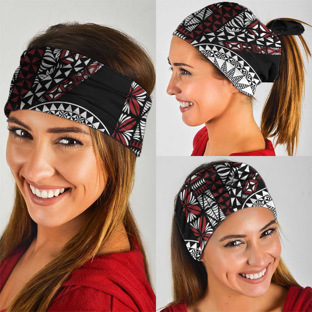 Red Tongan Ngatu Fonulei Pattern Neck Gaiter - Polynesian Pride