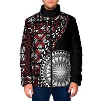 Red Tongan Ngatu Fonulei Pattern Padded Jacket LT9 Men Red - Polynesian Pride