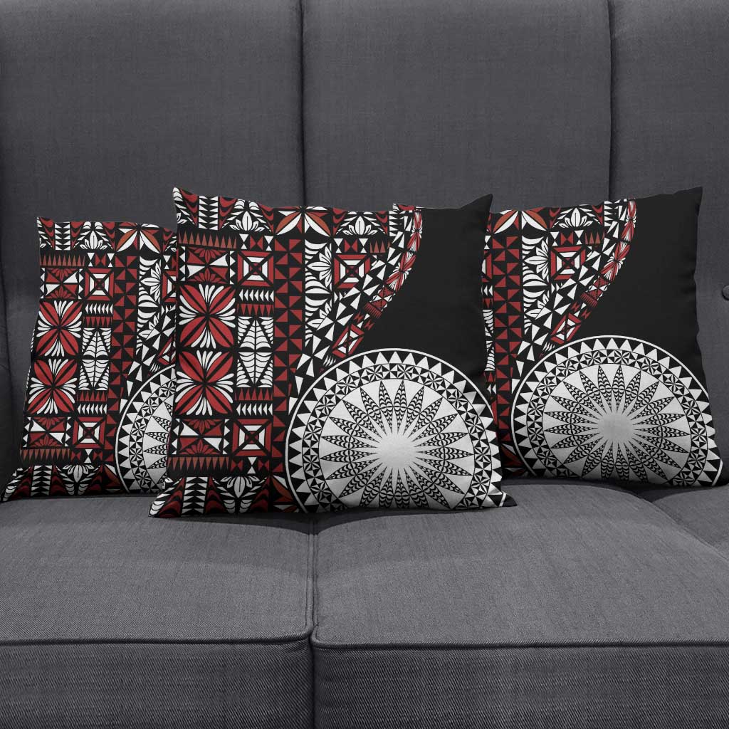 Red Tongan Ngatu Fonulei Pattern Pillow Cover - Polynesian Pride