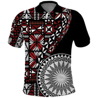 Red Tongan Ngatu Fonulei Pattern Polo Shirt