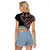Red Tongan Ngatu Fonulei Pattern Raglan Cropped T Shirt