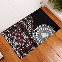 Red Tongan Ngatu Fonulei Pattern Rubber Doormat LT9 - Polynesian Pride