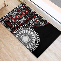 Red Tongan Ngatu Fonulei Pattern Rubber Doormat LT9 - Polynesian Pride