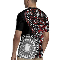 Red Tongan Ngatu Fonulei Pattern Rugby Jersey