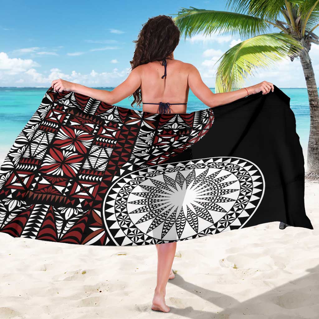 Red Tongan Ngatu Fonulei Pattern Sarong