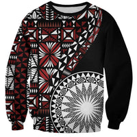 Red Tongan Ngatu Fonulei Pattern Sweatshirt LT9 Unisex Red - Polynesian Pride