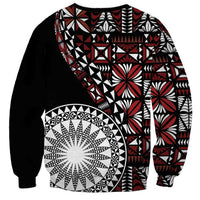 Red Tongan Ngatu Fonulei Pattern Sweatshirt LT9 - Polynesian Pride