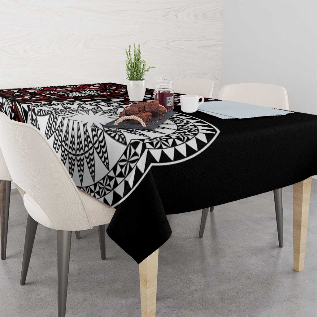 Red Tongan Ngatu Fonulei Pattern Tablecloth LT9 - Polynesian Pride