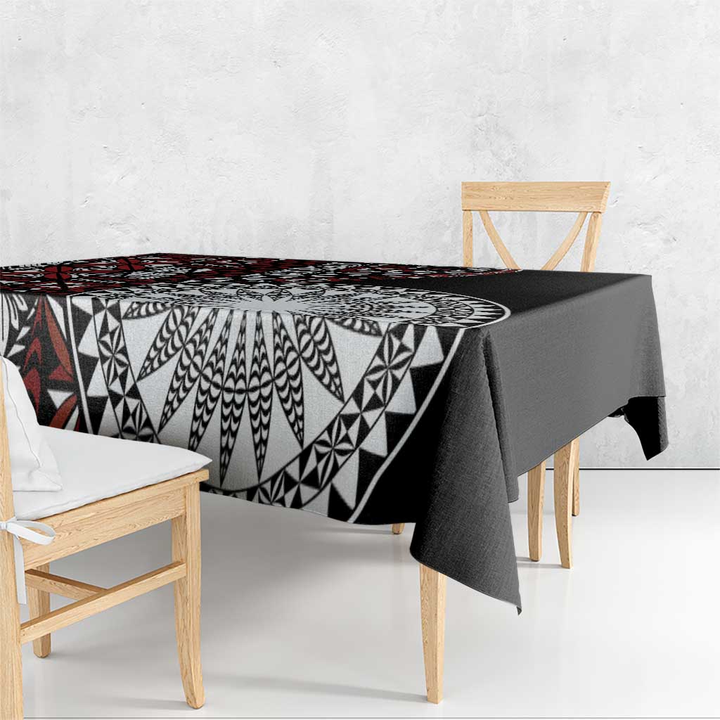 Red Tongan Ngatu Fonulei Pattern Tablecloth LT9 - Polynesian Pride