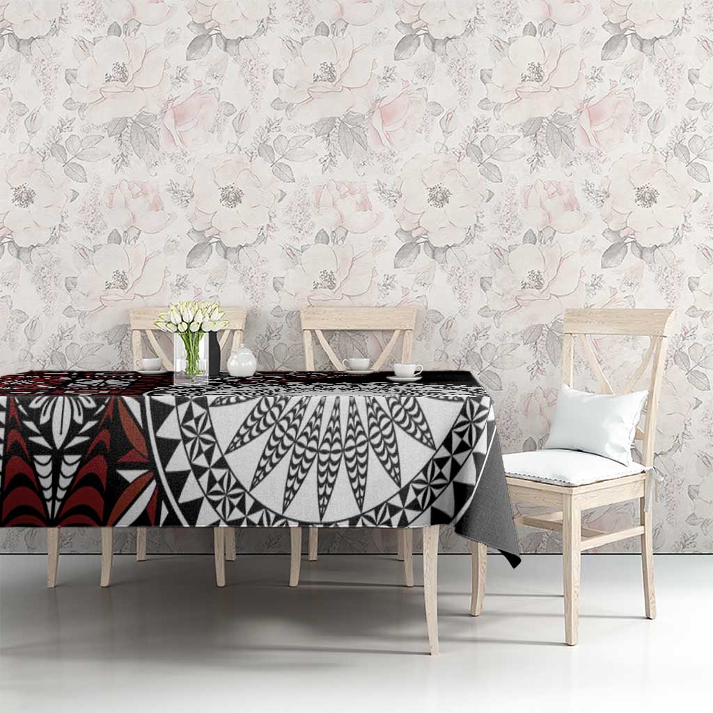 Red Tongan Ngatu Fonulei Pattern Tablecloth LT9 - Polynesian Pride
