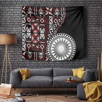 Red Tongan Ngatu Fonulei Pattern Tapestry
